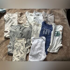 Carter's Assorted Baby Bodysuits - White, Blue, Gray